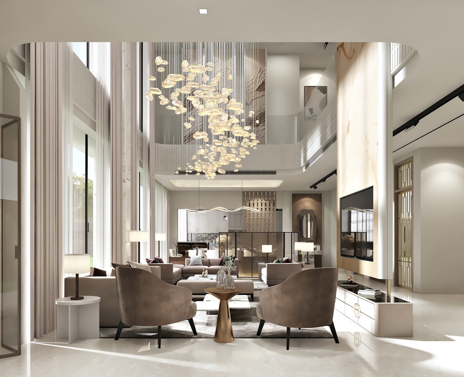 Luxury living room interior designed by Ashish Agarwal Interiors, Guwahati